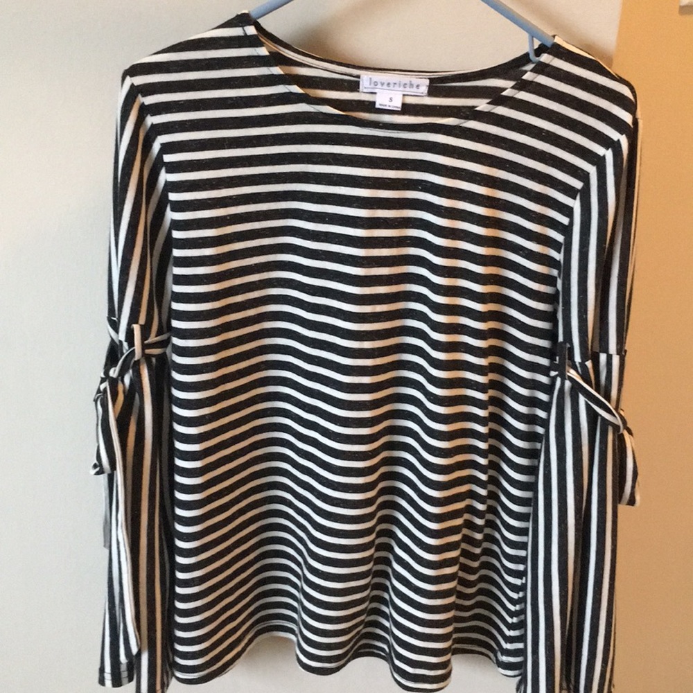 Small black and white striped boutique shirt